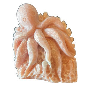 Octopus Natural Pink Opal Sculpture Handheld Size